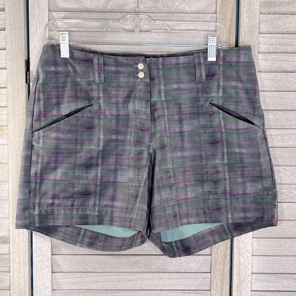 NIKE GOLF Dri Fit Mini Convertible Belted Golf Skort Olive & Purple-8 - Picture 4 of 4